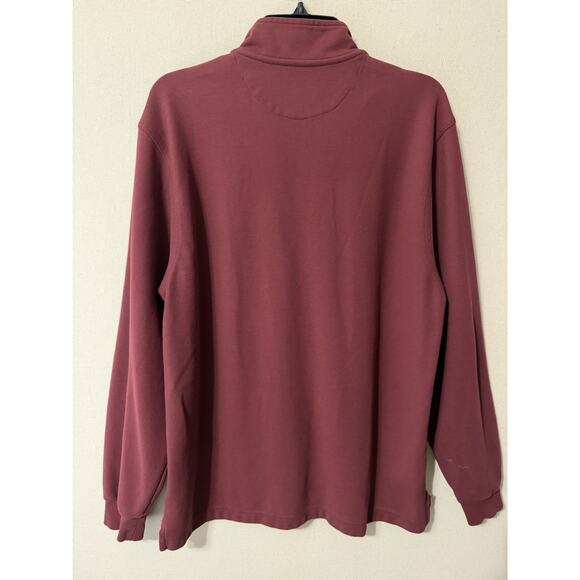 Jos A Bank Traveler Men's Sweater Size XL 1/4 Zip Maroon 100% Cotton - Picture 5 of 10